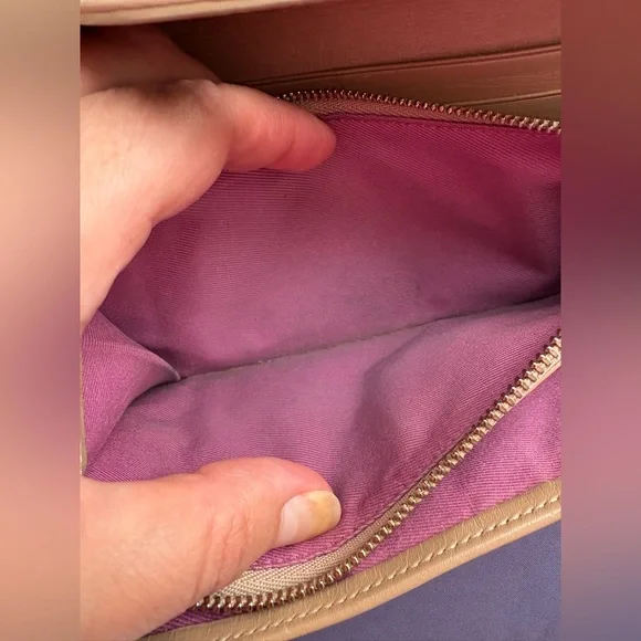 Low start Vintage BVLGARI Isabella Rossellini Beige Leather ZipAround LongWallet - Picture 6 of 15